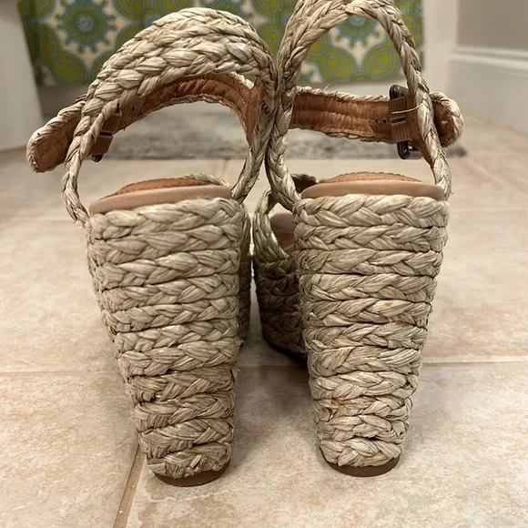 Corso Como rattan espadrille wedges size 7.5 - Picture 3 of 7